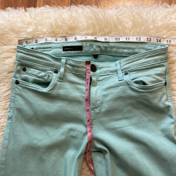 Kut from the Kloth Diana Skinny Mint Green Denim Jeans EUC Sz 6 Stretchy Midrise - Picture 7 of 11